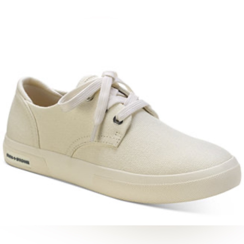 SUN + STONE Mens Ivory Cushioned Kiva Round Toe Lace-Up Sneakers Shoes 9.5 M